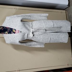 WESTPORT 1962 long cardigan with self-belt and patch pockets